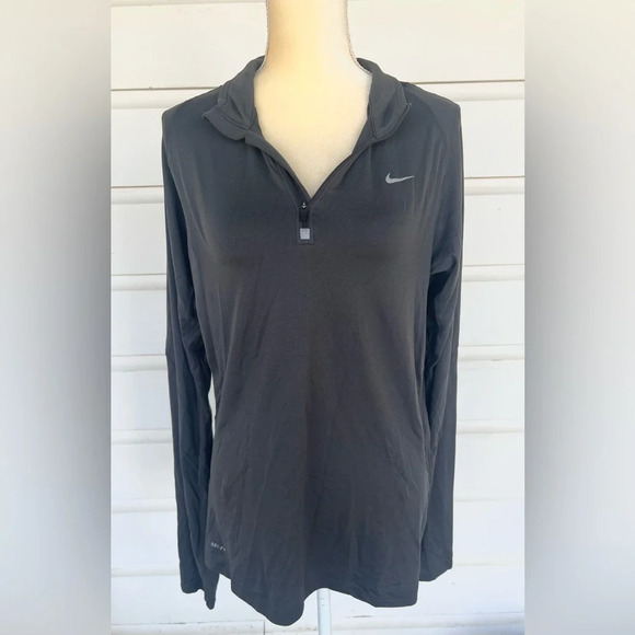 Nike Other - Nike Dri-Fit Dark Grey Quarter Zip Lightweight Nylon Pullover Size Medium